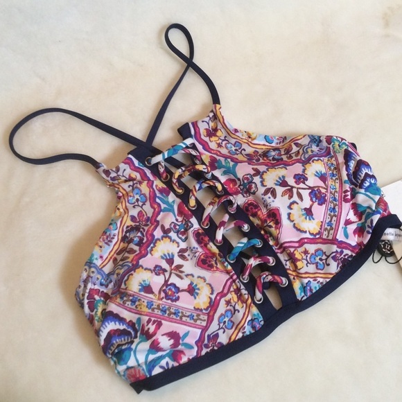 Nanette Lepore Festival Stargazer Lace-up Top NWT - Picture 7 of 8